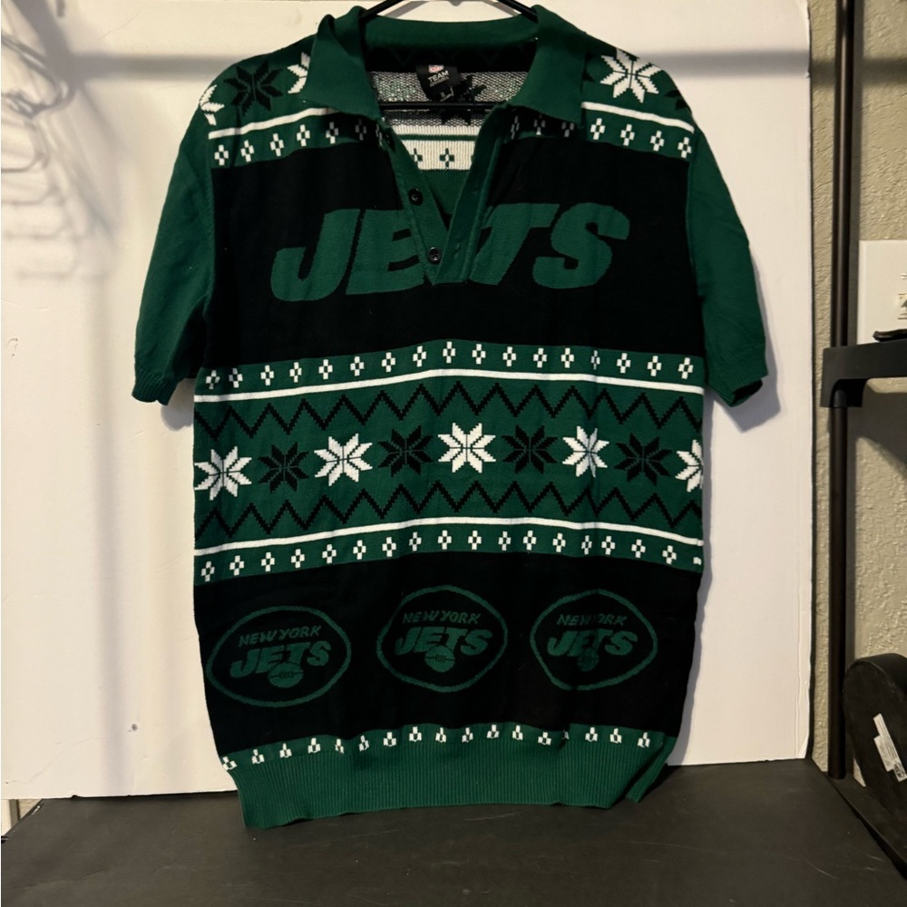 NFL Team Apparel New York Jets Ugly Sweater Size XL